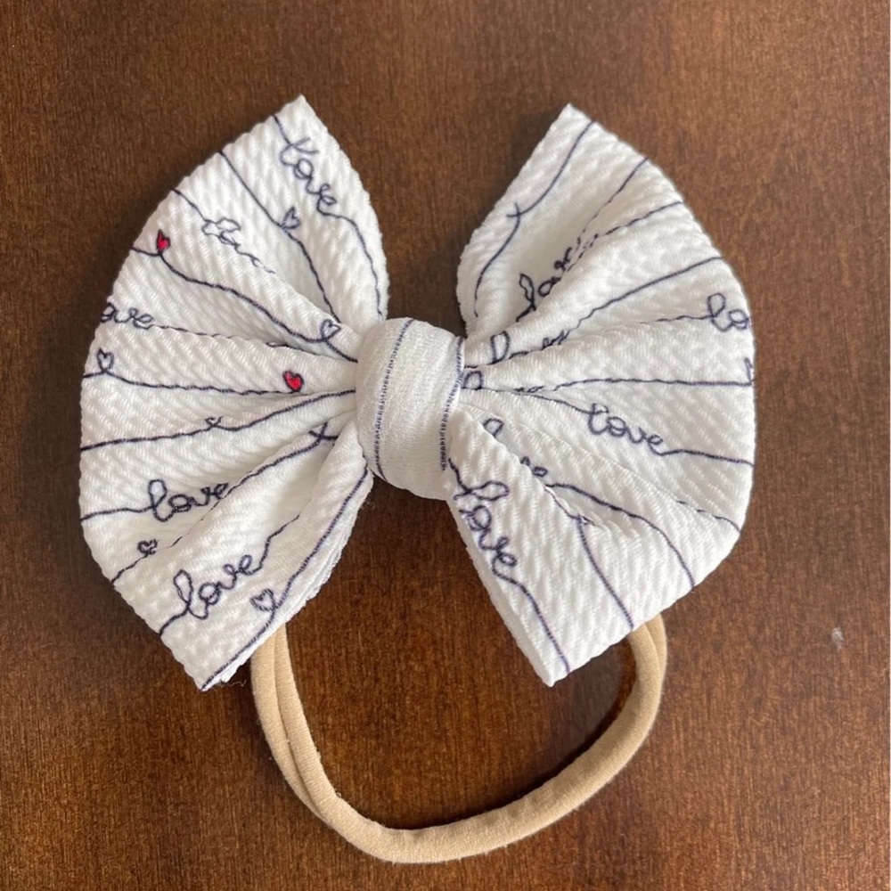 5 inch love bow on nylon